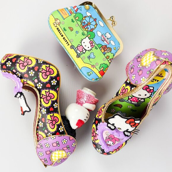 Irregular Choice Sanrio Hello Kitty & Friends Heels Size 39 Rare Black - Picture 2 of 7